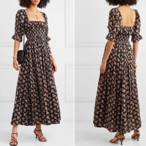 Doen Dresses & Skirts - Doen Sol Shirred Cotton Maxi Dress in Poppy XS